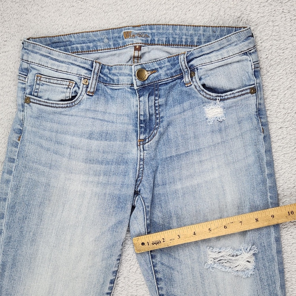 Kut from the Kloth Jeans Womens 2 Blue Distressed Skinny Stretch Denim SP017MD9 - Picture 7 of 16